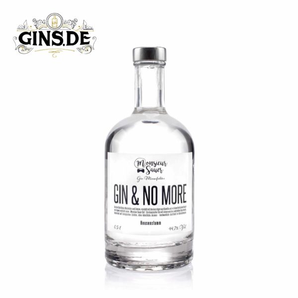 Flasche Monsieur Sauer Gin und no More