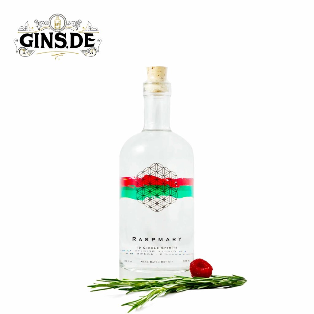 Flasche 19 Spirits Raspmary Nano Batch Dry Gin