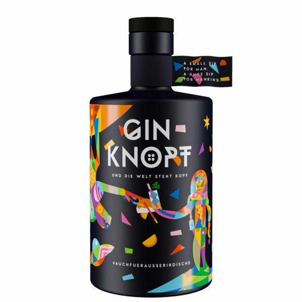 Flasche Gin Knopf